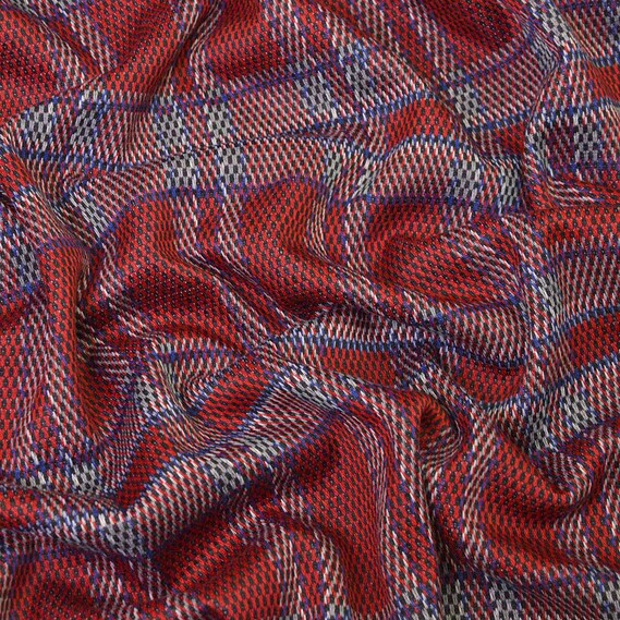 Трикотаж Клітина червона, У клітинку, фото 1