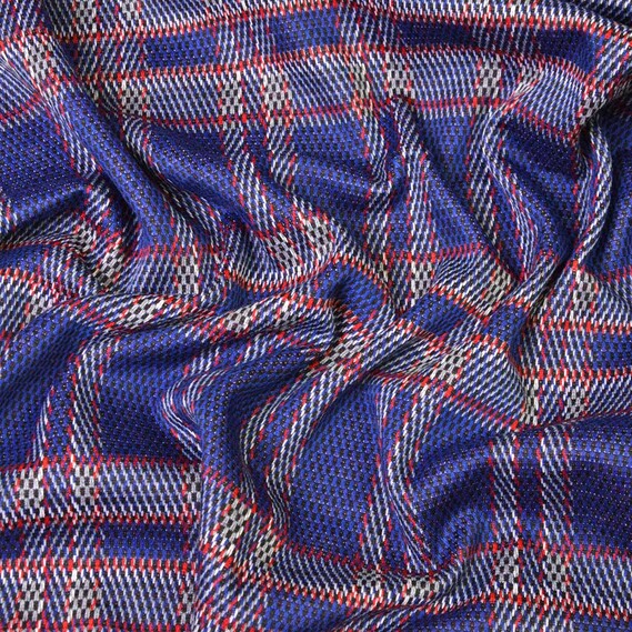 Трикотаж Клетка синя, У клітинку, фото 1 Трикотаж Клетка синя, У клітинку, фото 1