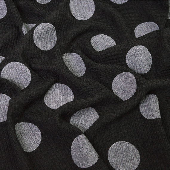 Трикотаж Смуга/Горох чорно/сірий, Горох, фото 1