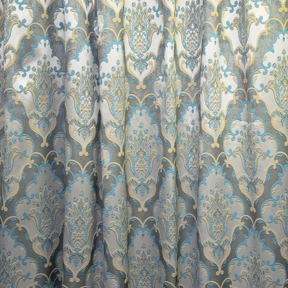 Тканина портьєрна жакардова Камбоджа V-04 мор.хвиля, фото 1