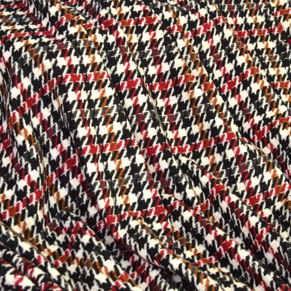 Ткань пальтовая Лапка V-6/2 бордо/чорний/білий, фото 1