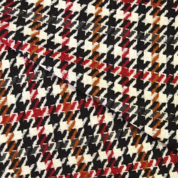 Ткань пальтовая Лапка V-6/2 бордо/чорний/білий, фото 2