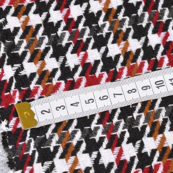 Ткань пальтовая Лапка V-6/2 бордо/чорний/білий, фото 3