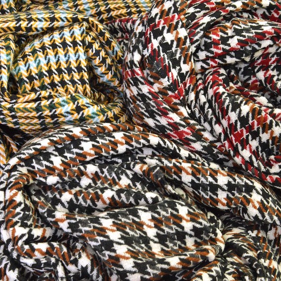 Ткань пальтовая Лапка V-6/2 бордо/чорний/білий, фото 4