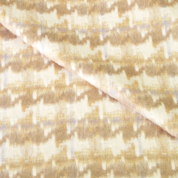 Ткань пальтовая Техно звезда V-1/1 беж/молоко, фото 2