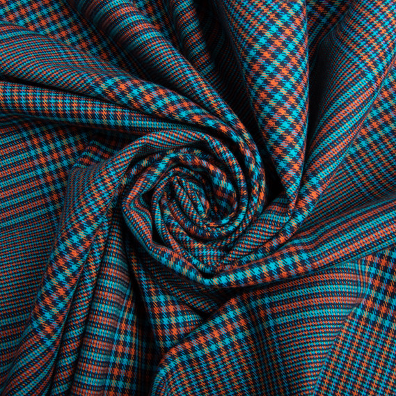 Fabric Suit Cage V-138/1 бірюза/помар/чорна, У клітинку, фото 1