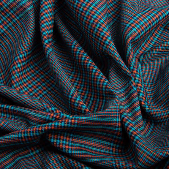 Fabric Suit Cage V-138/1 бірюза/помар/чорна, У клітинку, фото 2