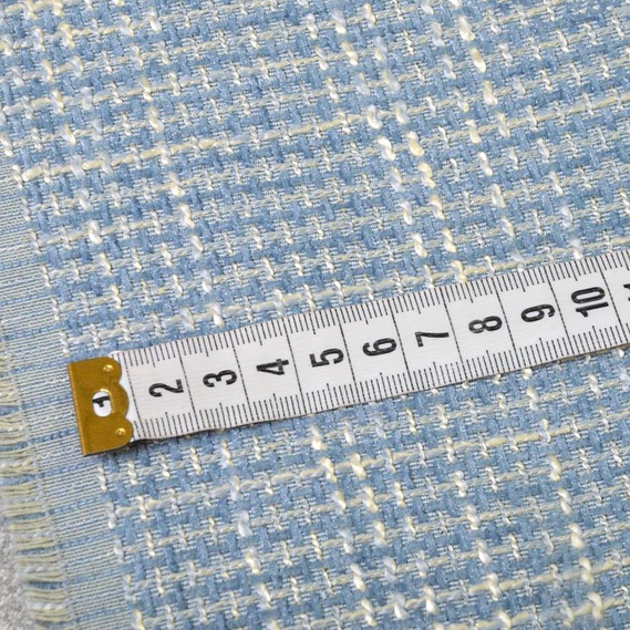 Тканина костюмна Chanel, 140 см, 347 гр/м2, для одягу, плаття, костюмів, спідниць V-2/10 св/блакитна, фото 3