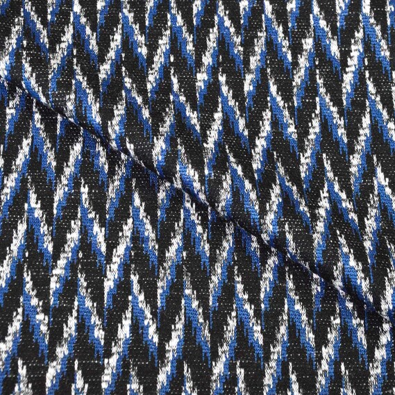 Jacquard knitwear Leoncia V-4/1 зігзаг чорий/синій/білий, Геометрія, фото 2