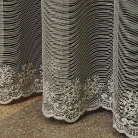 Тюль фатин з вишивкою Грація V-E1 сіра, фото 2 Тюль фатин з вишивкою Грація V-E1 сіра, фото 2