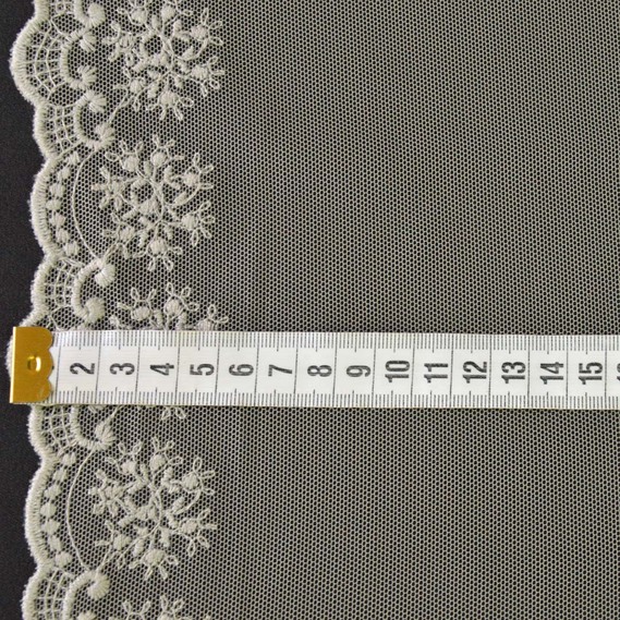 Тюль фатин з вишивкою Грація V-E1 сіра, фото 3 Тюль фатин з вишивкою Грація V-E1 сіра, фото 3