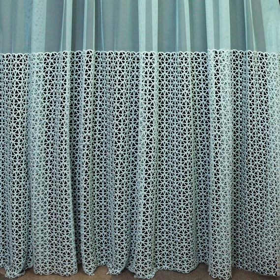 Тюль фатин с вышивкой Ралан V-C1 тіфані, фото 1 Тюль фатин с вышивкой Ралан V-C1 тіфані, фото 1