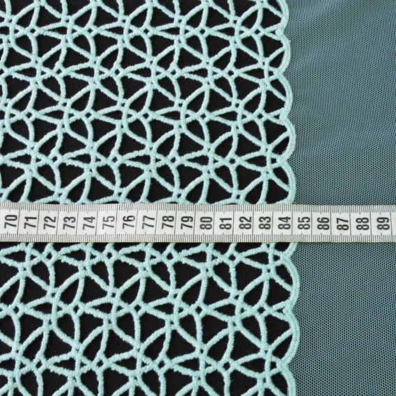 Тюль фатин с вышивкой Ралан V-C1 тіфані, фото 3 Тюль фатин с вышивкой Ралан V-C1 тіфані, фото 3