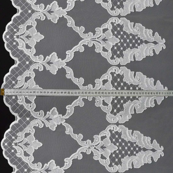 Тюль фатин з вишивкою Марлен біла, фото 3 Тюль фатин з вишивкою Марлен біла, фото 3