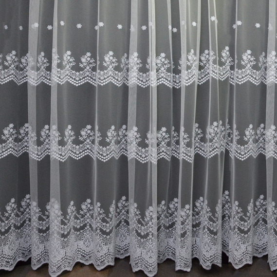 Тюль сетка с вышивкой Марфа V-beyaz , фото 1 Тюль сетка с вышивкой Марфа V-beyaz , фото 1