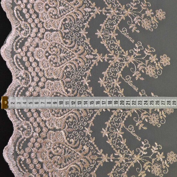 Тюль сетка с вышивкой Марфа V-03 пудра, фото 3 Тюль сетка с вышивкой Марфа V-03 пудра, фото 3