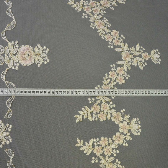 Тюль фатин с вышивкой Доменика V-2, фото 3 Тюль фатин с вышивкой Доменика V-2, фото 3