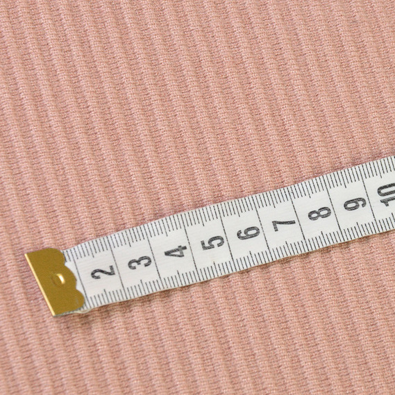 Трикотаж рубчик Жослін пудра, фото 3