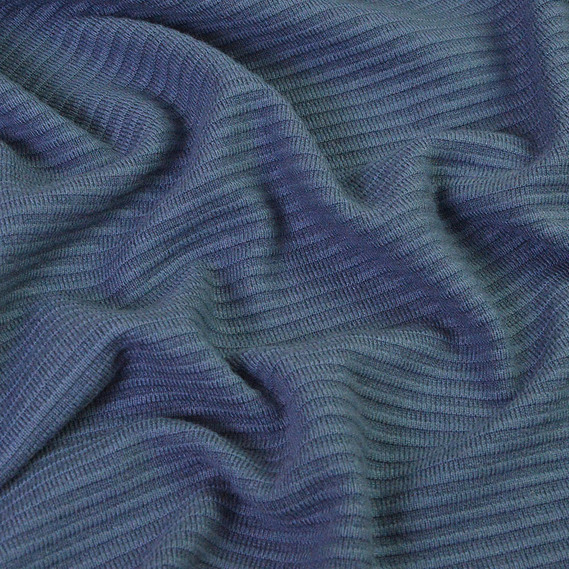 Ткань трикотаж рубчик Жослин денім, фото 2