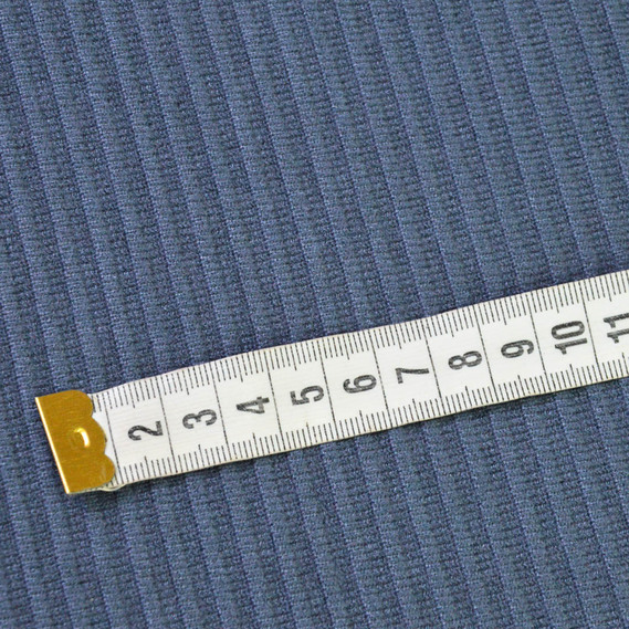 Ткань трикотаж рубчик Жослин денім, фото 3