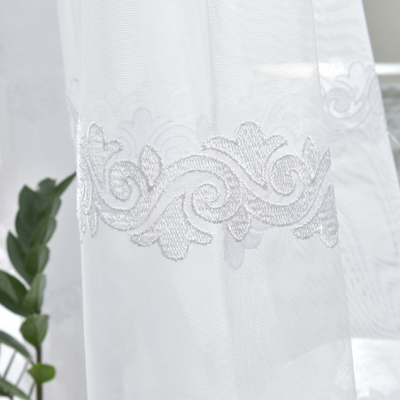 Тюль фатин с вышивкой Ксена біла, фото 2