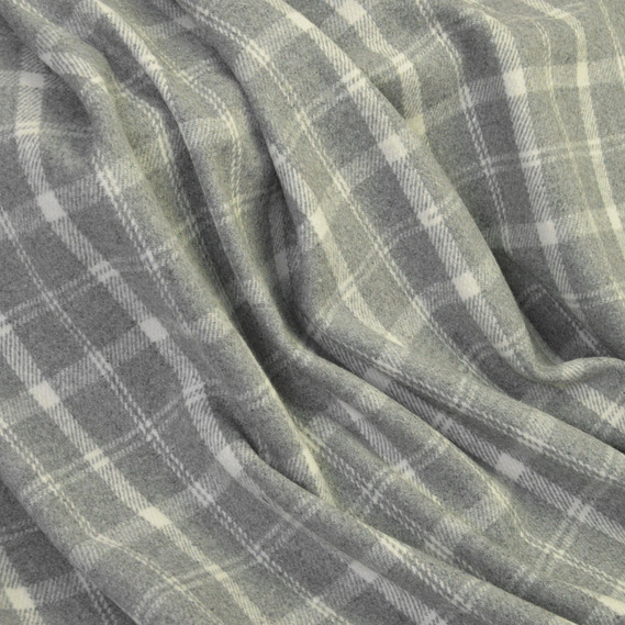 Ткань пальтовая Клетка св/сіра, У клітинку, фото 1