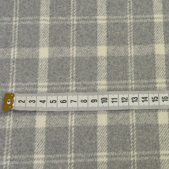Ткань пальтовая Клетка св/сіра, У клітинку, фото 3
