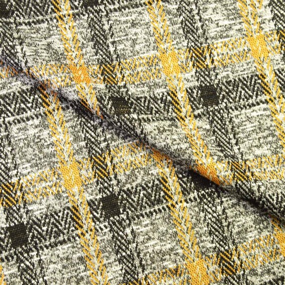 Jacquard knitwear Leoncia V-6/2 чорний/гірчиця/сірий, фото 1