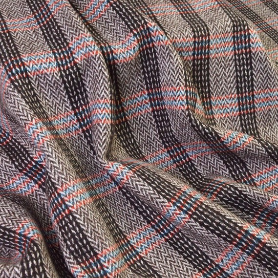 Тканина пальтова Ялинка смуги шоколад, фото 1