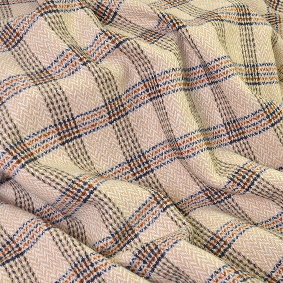 Тканина пальтова Ялинка смуги беж, фото 1