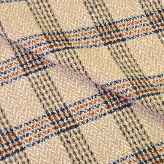 Тканина пальтова Ялинка смуги беж, фото 2