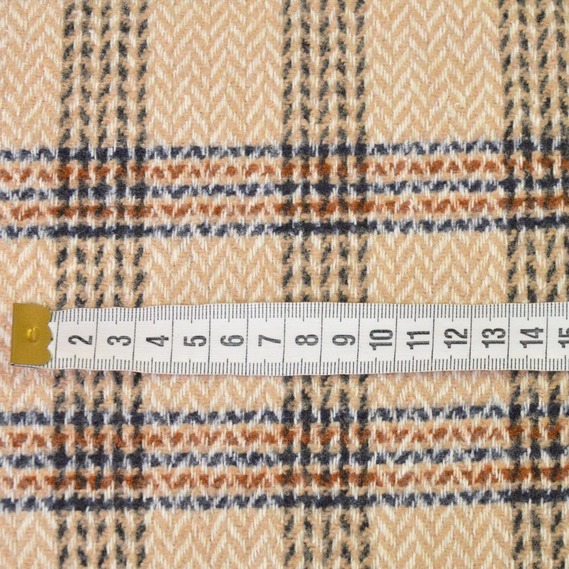 Тканина пальтова Ялинка смуги беж, фото 3