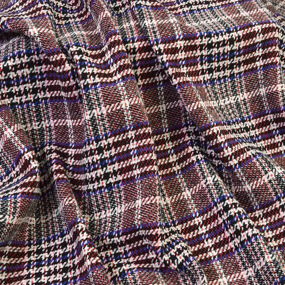 Тканина пальтова Гледіс Клітина бордо, У клітинку, фото 1