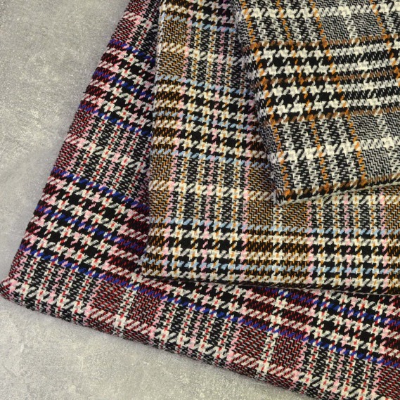 Тканина пальтова Гледіс Клітина бордо, У клітинку, фото 4