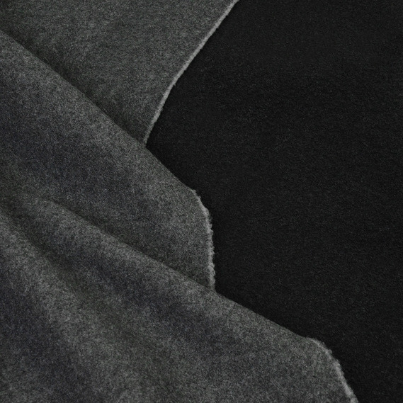 Тканина пальтова Буклє Маріса чорно/сіра, фото 1