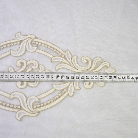 Тюль марлевка с вышивкой Инга V-02 візон, фото 4 Тюль марлевка с вышивкой Инга V-02 візон, фото 4