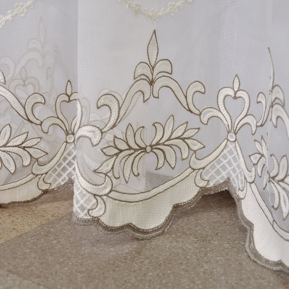 Тюль марлевка с вышивкой Инга V-08 кава, фото 2