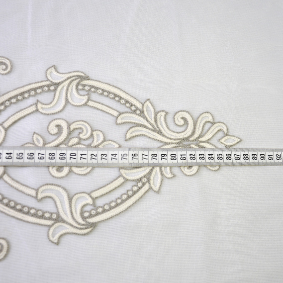 Тюль марлевка з вишивкою Інга V-04 сіра, фото 4 Тюль марлевка з вишивкою Інга V-04 сіра, фото 4