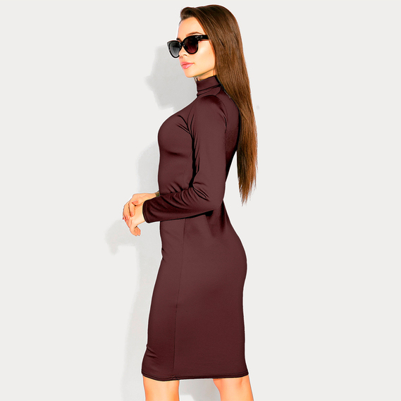 Тканина трикотаж Прага, трикотажна тканина, щільна віскозна тканина, 525 гр/м2 V-10 шоколад, фото 3