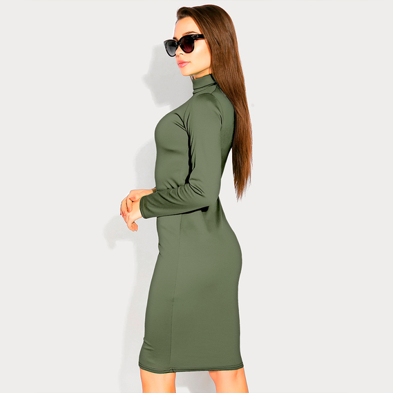 Тканина трикотаж Прага, трикотажна тканина, щільна віскозна тканина, 640 гр/м2 св/хакі, фото 3