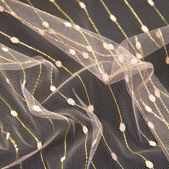 Тканина сітка Візерунок  ланцюжок абрикос, фото 1