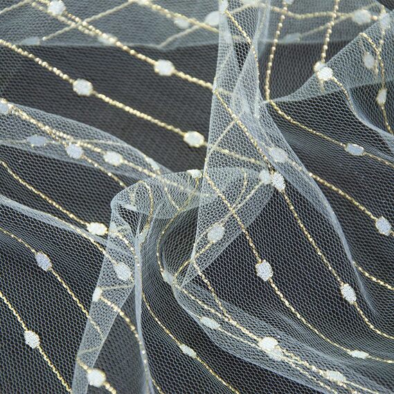 Тканина сітка Візерунок  ланцюжок ментол, фото 1