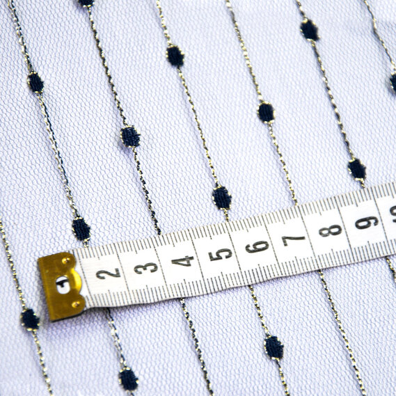 Тканина сітка Візерунок  ланцюжок т/синя, фото 2