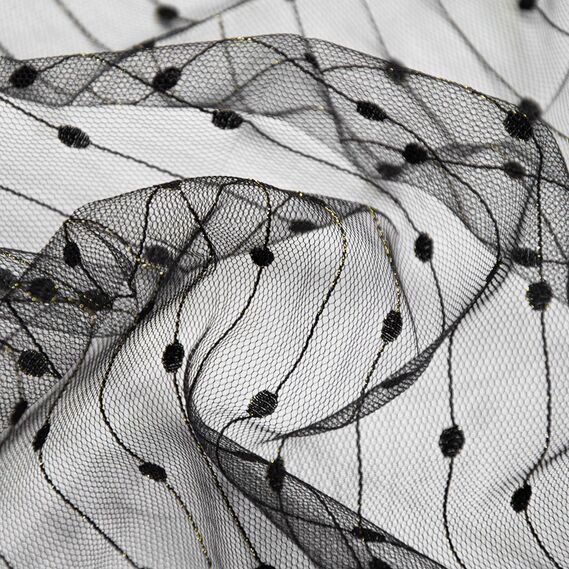 Тканина сітка Візерунок  ланцюжок чорна, фото 1