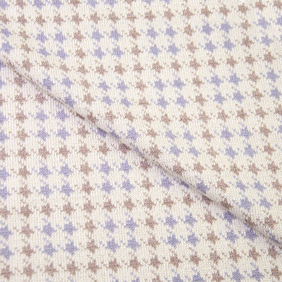 Тканина трикотаж Оріон молоко/ліловий/беж, фото 3 Тканина трикотаж Оріон молоко/ліловий/беж, фото 3