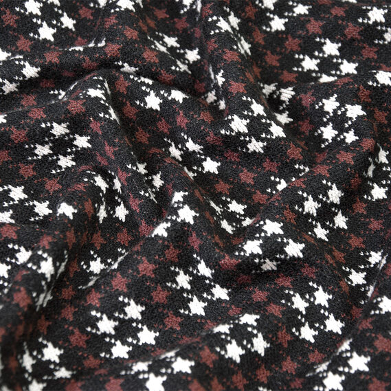 Ткань трикотаж Орион чорний/кор/білий, фото 2