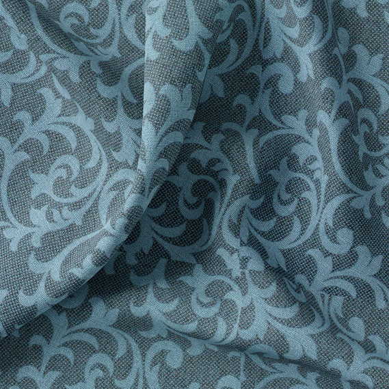 Тканина портьєрна жакардова Gate 01 вензель V-C4301 бірюза, фото 1