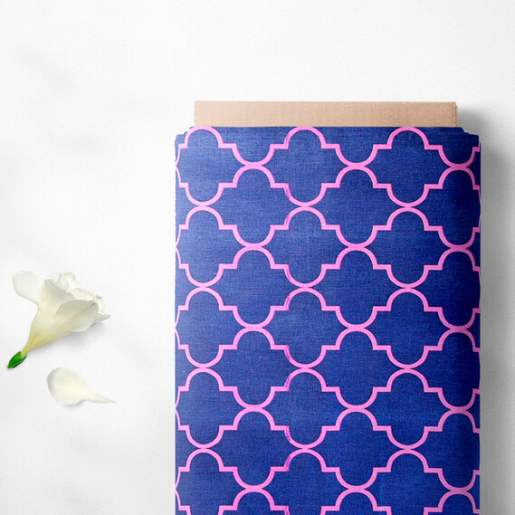 Тканина бязь ранфорс для постільної білизни 2,4 м V-G1640/20 кахель т/денім, фото 2