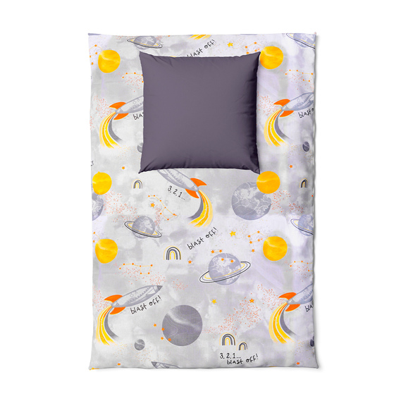 Ткань бязь ранфорс для постельного белья 2,4 м V-10.23330/12 галактика св/сіра/жовта, фото 3