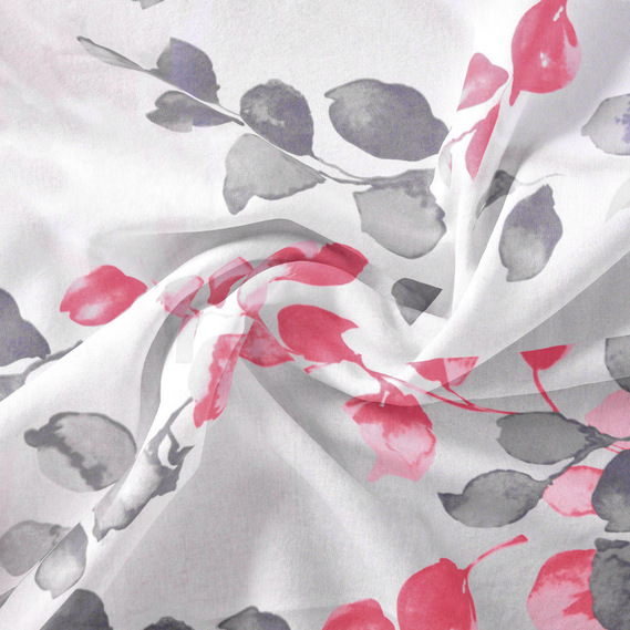 Тканина бязь ранфорс для постільної білизни 2,4 м V-6.23393/12 вересень корал/сірий, фото 1